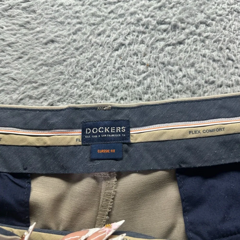 Dockers Flex Pant Men 40x30 Brown Cotton Khakis Straight Classic Comfort Stretch